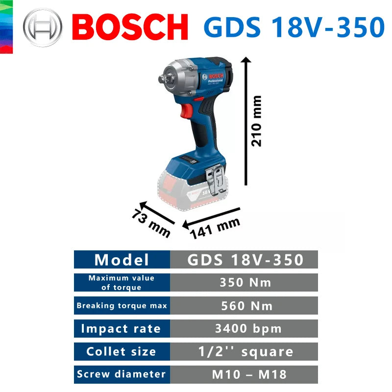 Bosch GDS 18V-350 C Professional Cordless Impact Driver/Wrench