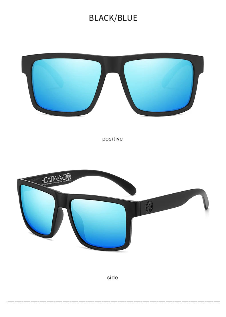 Heat Wave JV NEW High quality luxury Heat Wave brand Polarized sunglasses square Conjoined lens Women men sun glasses UV400