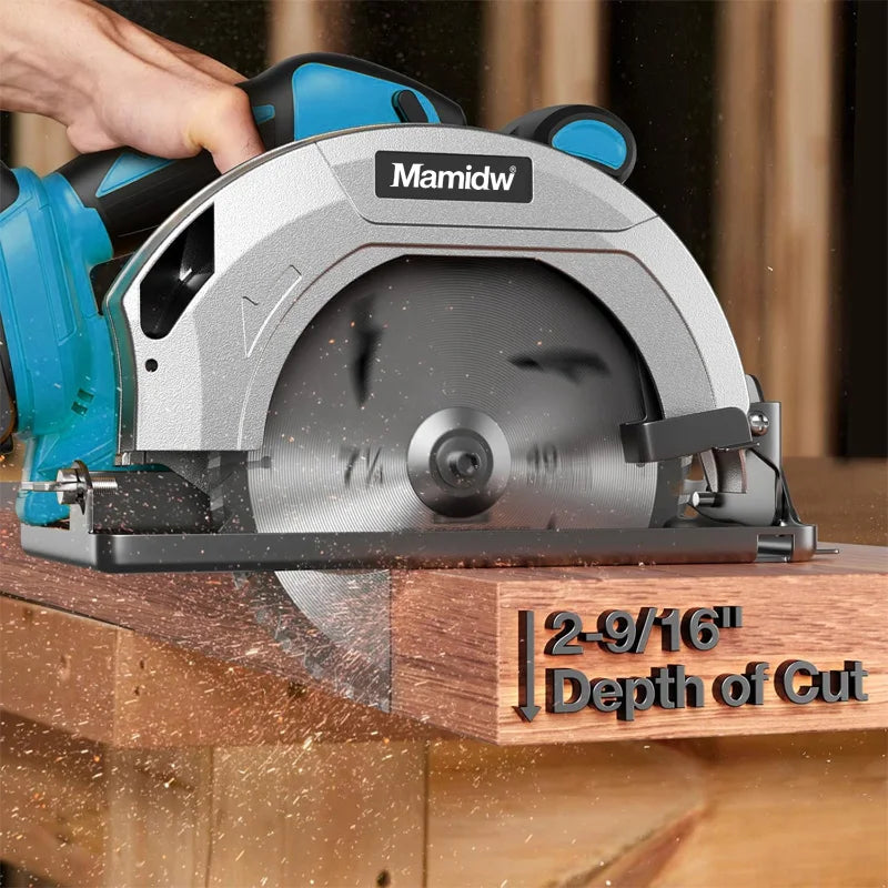 Makita Compatible 18V 7 Inch Brushless Circular Saw 5000RPM Cordless Handheld Adjustable Cutting Depth Woodwork Saw For Makita 18V Battery Pin