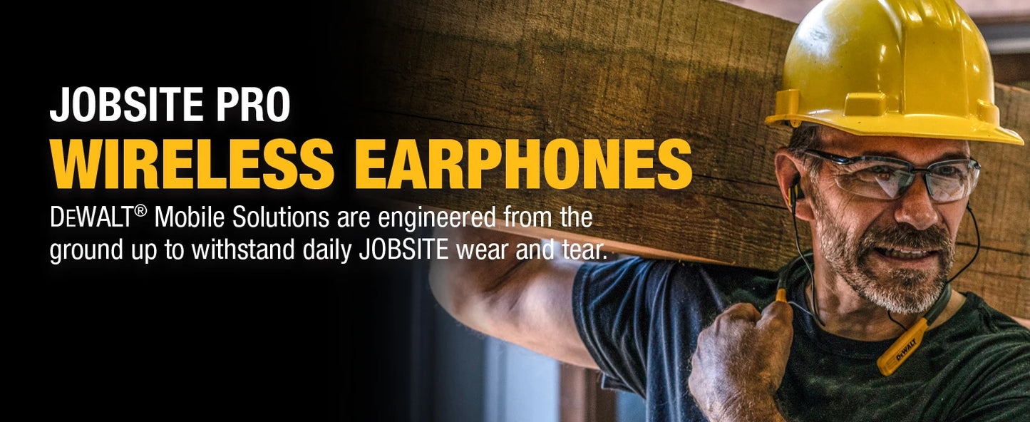 DEWALT Wireless Bluetooth Headphones Neckband Earphones with 15H Playtime