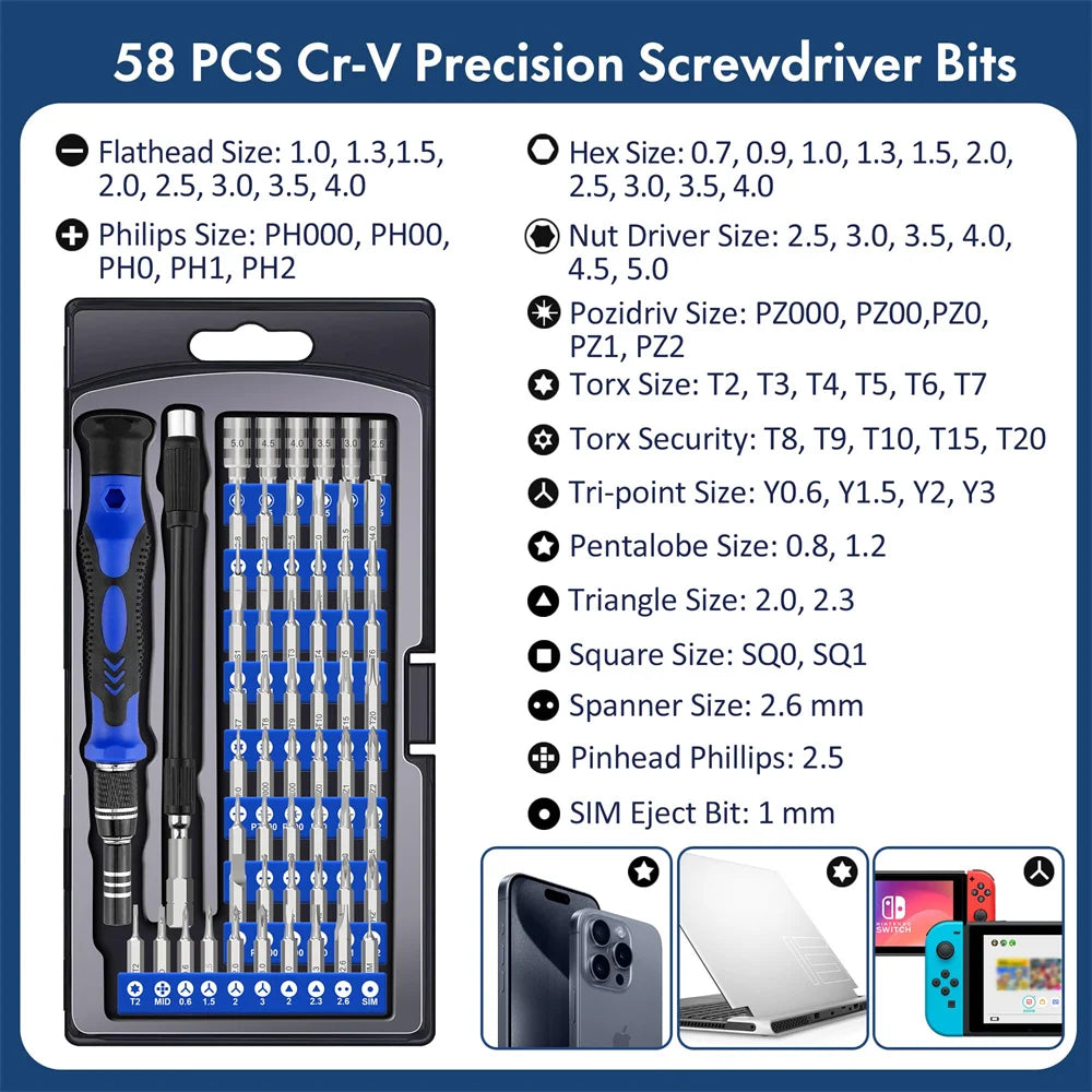 AIRAJ 62-Piece Precision Screwdriver Kit – Tiny Tools, Total Control
