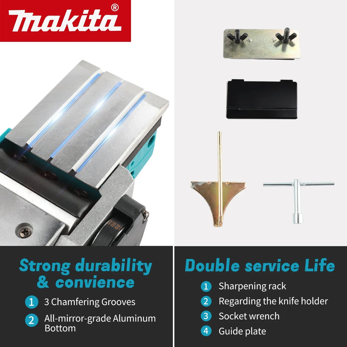 Makita 18V Electric Planer 82mm Planning Width,15000rpm,650W Power,2.5mmCut Depth, Ergonomic Handle for DIY Woodworking&Board Creation