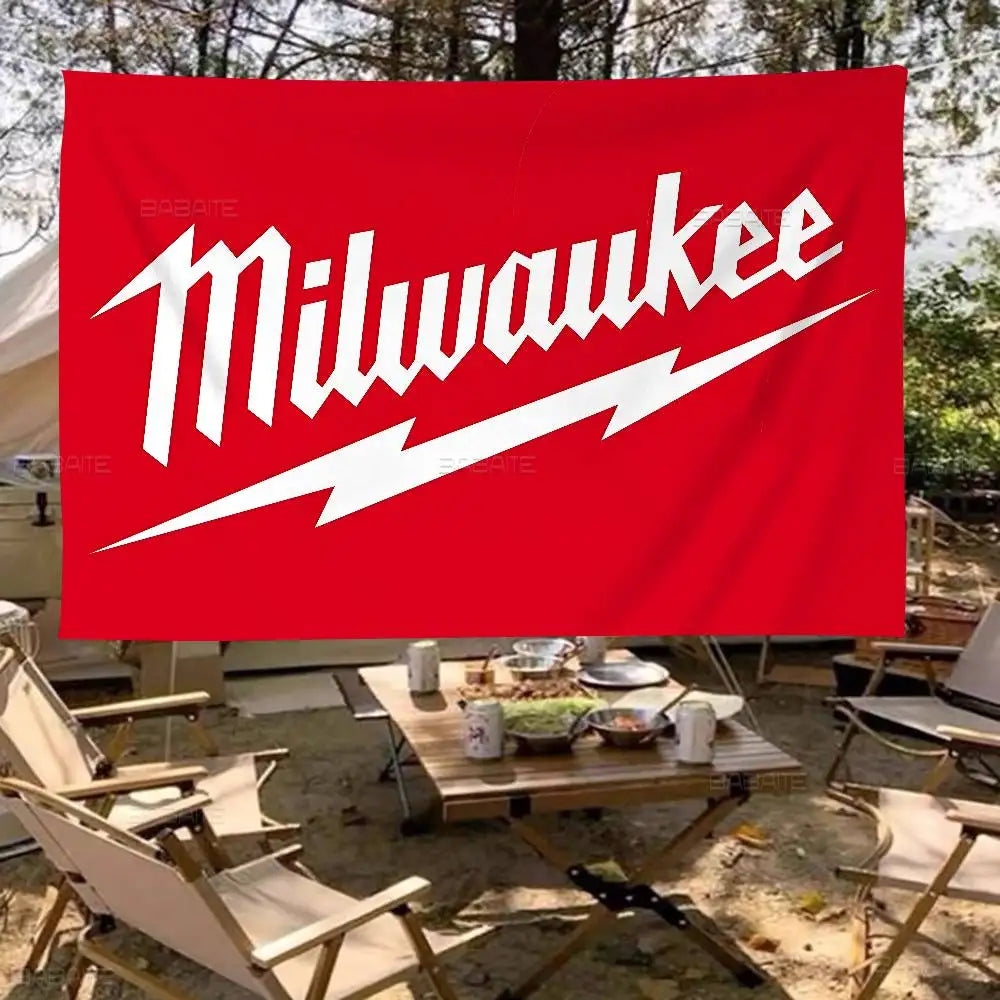 Milwaukee LOGO Anime Chart Flag For Living Room Home Dorm Decor Art Home Decor Banner