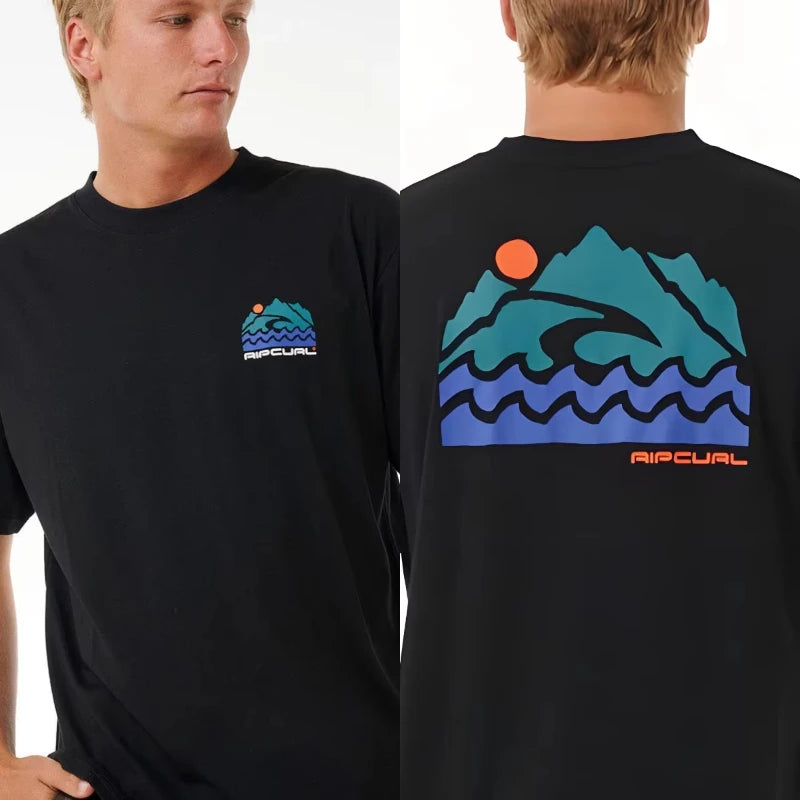 Rip Curl JV 25 Summer New Surf Sunset T Rip Curl Men's Oversized Y2k Cotton Breathable High Quality Men's Top T-shirts Graphic T Shirts