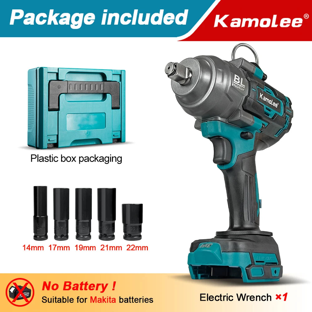 Kamolee 1/2 inch 2600NM Brushless 18v Impact Wrench