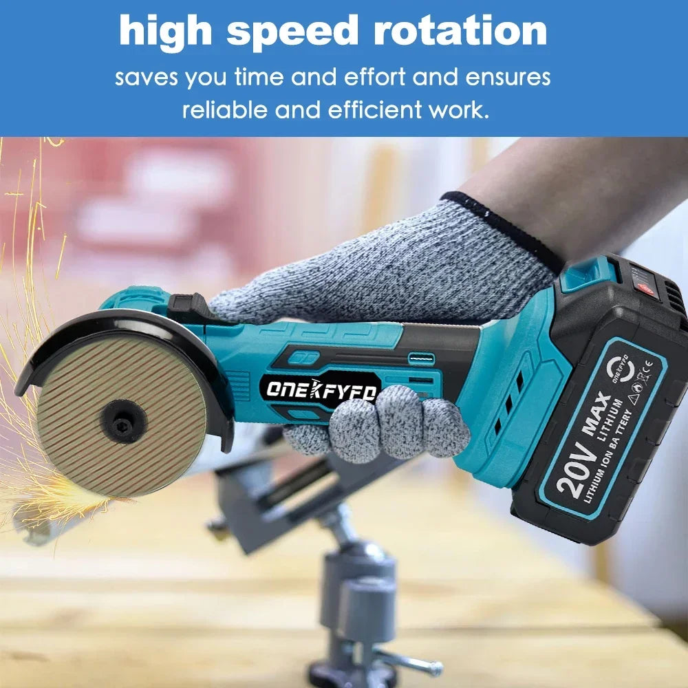 Makita Compatible 18V JV Brushless Mini 3inch Angle Grinder 76mm Polishing Cutting Machine Rotatable Cordless Woodworking Grinder For Makita 18V Battery