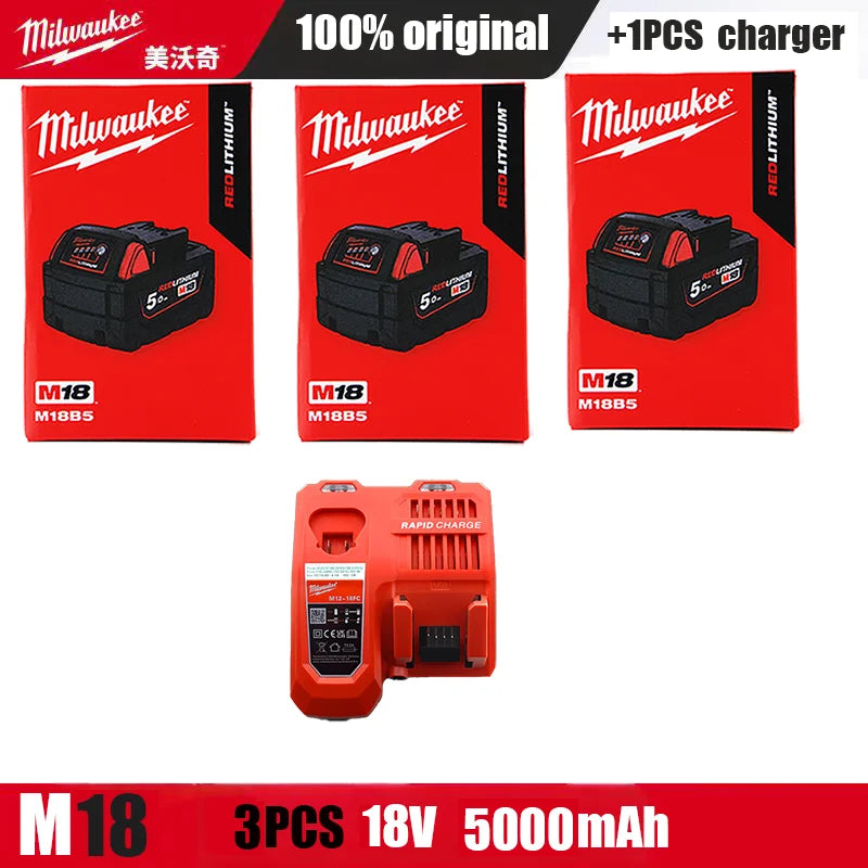 Original Genuine Milwaukee Battery M18B6 6.0Ah 48-11-1860 48-11-1850 M18 Tool Lithium in Original Packaging
