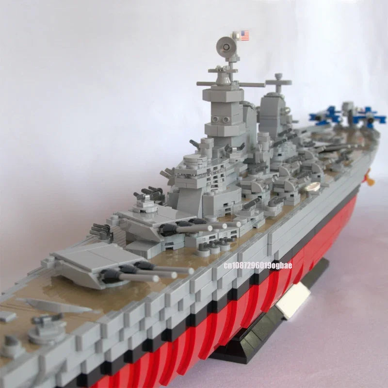 Missouri JV 3306PCS WW2 Military MOC 1:300 scale Iowa-Class Battleship USS Missouri warship Model DIY creative ideas Toy AssemblyPuzzle Gift