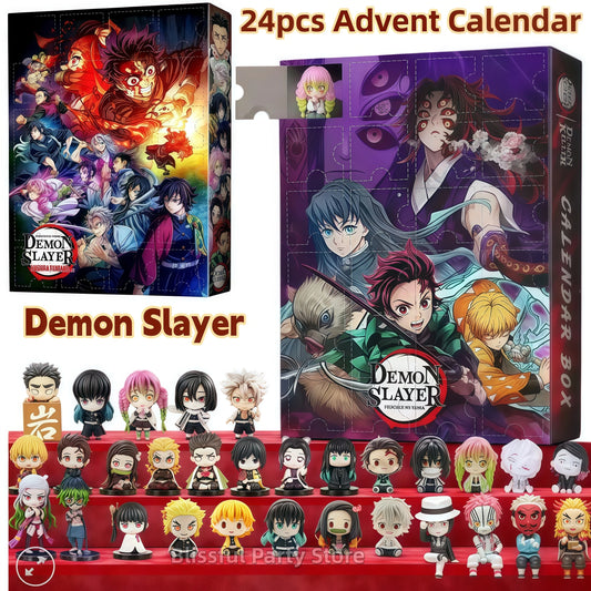 Demon Slayer Advent Calendar JV Cartoon Action Figure Christmas Countdown Calendar 2D Anime PVC Peripheral Children's Toy Gift