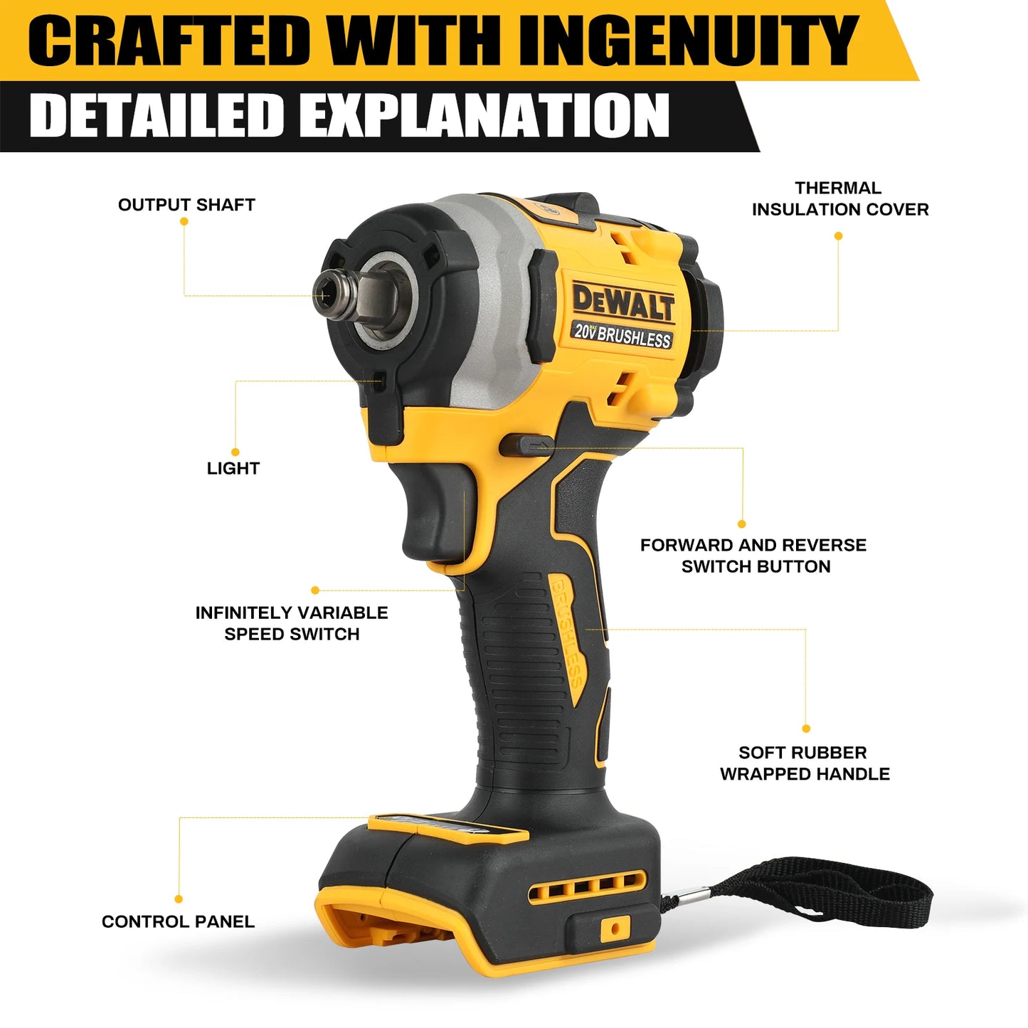 Dewalt DCF850 18V 20V 1/4 in. 3-Speed Brushless Impact Driver (Tool Only)
