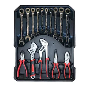 DIY TOOL KIT Household Repair Tool Set - Portable Hand Toolbox Trolly Case on Wheels, Professional Mechanics Kit With Multi-Functional Wr