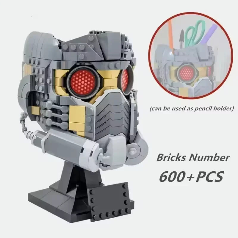 Star Lord JV 602pcs MINISO Hot Toy Star Lord's Helmet 76251 Building Blocks Set Assembly Toy Model For Boy Children's Birthday Christmas Gift