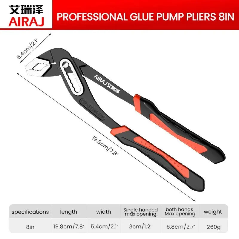 AIRAJ 8", 10" & 12" Adjustable Pliers – Grip Big, Work Smart