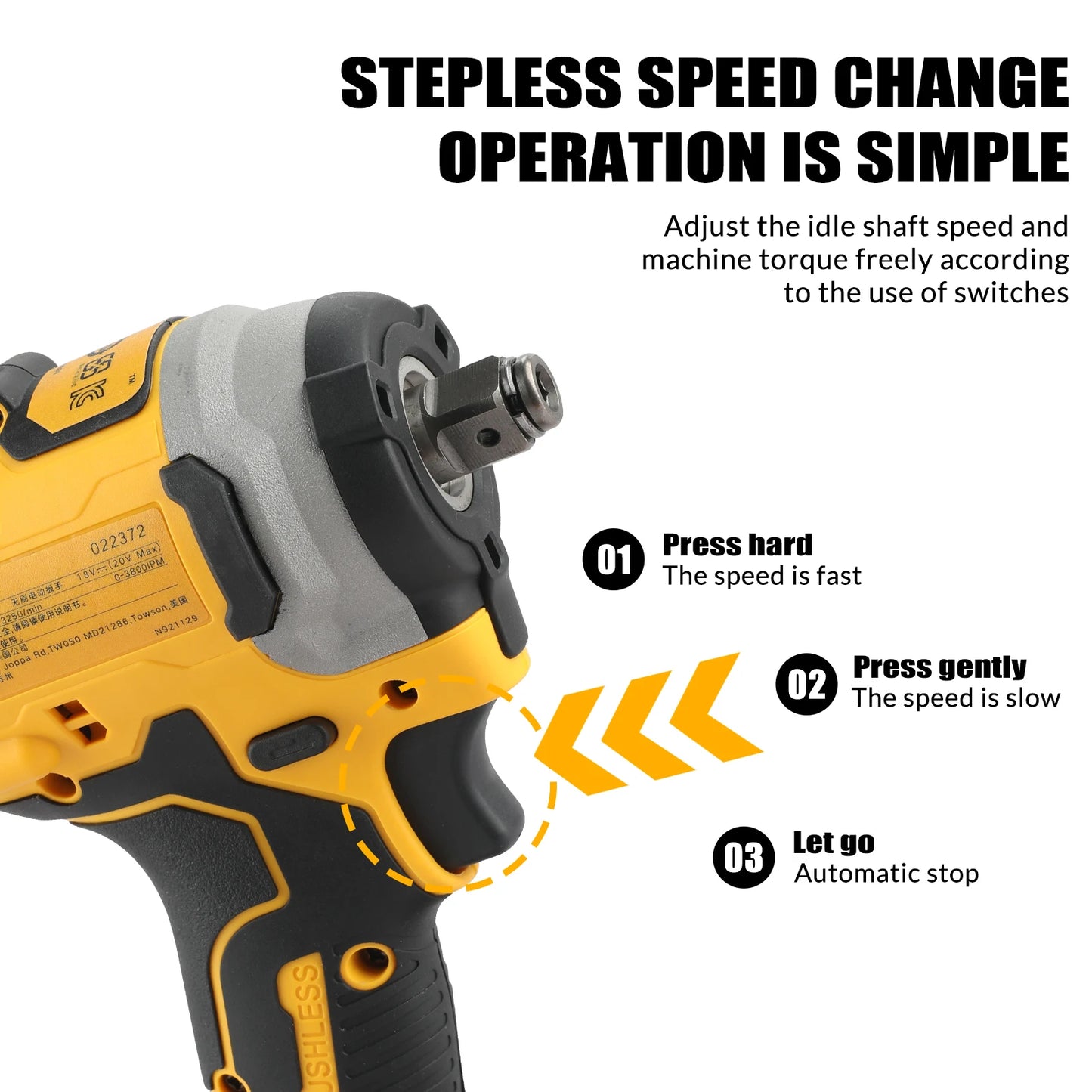 Dewalt DCF850 18V 20V 1/4 in. 3-Speed Brushless Impact Driver (Tool Only)