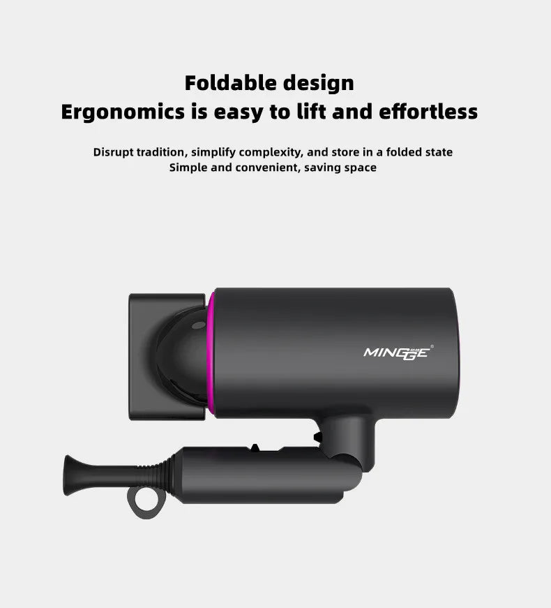 Hair Dryer 1800W Popular Foldable Hair Dryer Blue Light Negative Ion Super Silent
