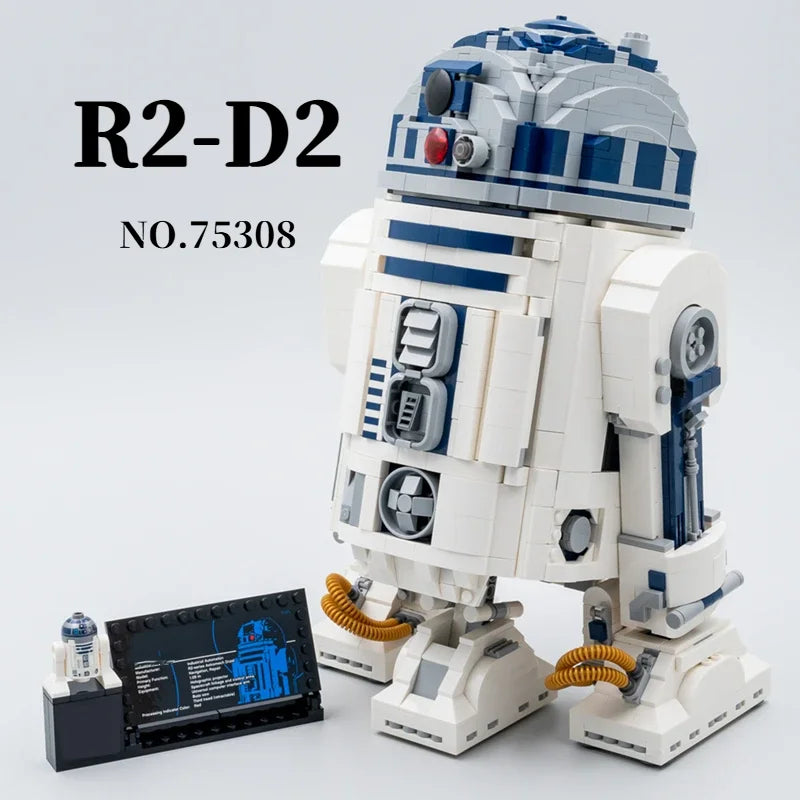 Star Wars JV C3PO and R2D2 Hot Toy UCS Star Battle C 3PO 75398 R2 D2 75308 Robot Union  Assemble Building Block Model For Holiday Birthday Christmas Gifts