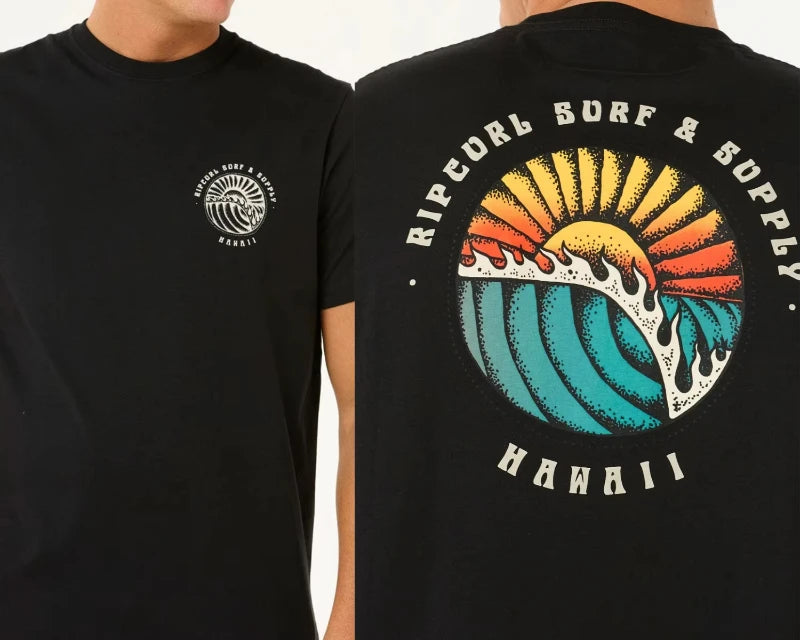 Rip Curl JV 25 Summer New Surf Sunset T Rip Curl Men's Oversized Y2k Cotton Breathable High Quality Men's Top T-shirts Graphic T Shirts