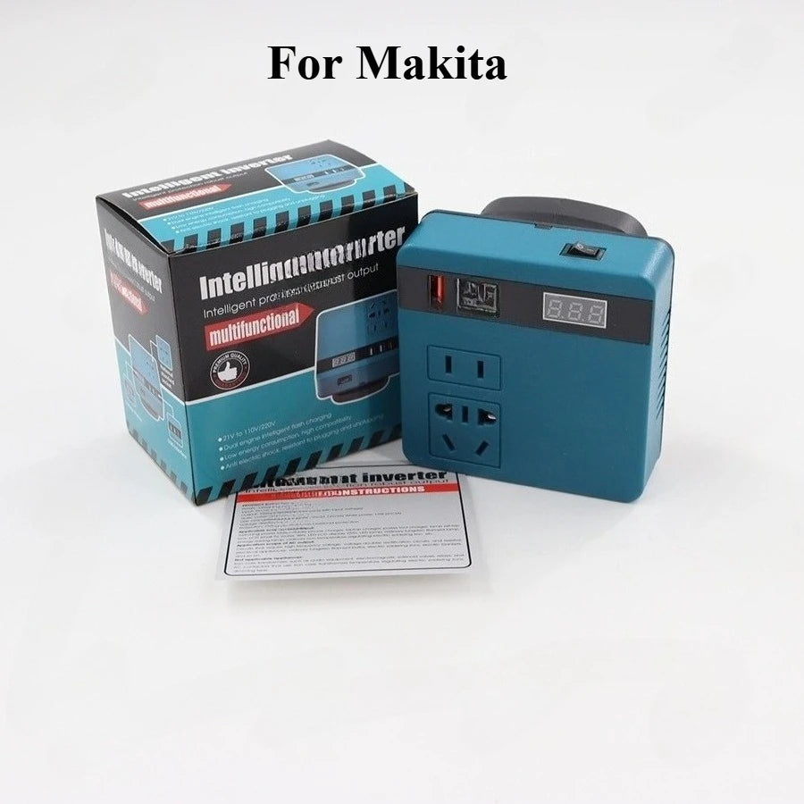220V 120W USB Power Bank for Makita for Milwaukee for DeWalt for Dayi 18V Li-ion Battery Portable Intelligent Inverter Converter