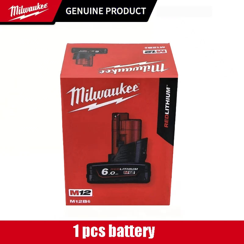 Milwaukee m12 12V battery M12B6,6.0AH 5.0Ah 3.0Ah 2.0Ah 6000mAh 48-11-2402 48-11-2411rechargeable portable Milwaukee M12 battery