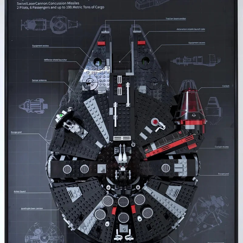 Millennium Falcon JV 1579pcs MINISO UCS Star Battle Rebuilding Milky Way Dark Falcon Millennium Falcon Spaceship 75389 Building Block Christmas Gifts