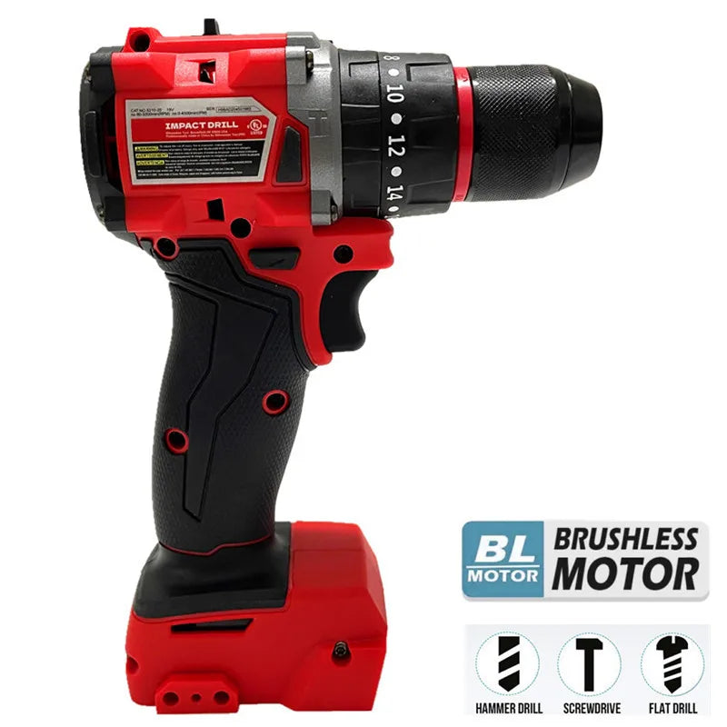 Milwaukee 18V Battery Cordless Impact Drill Brushless Electric Drill