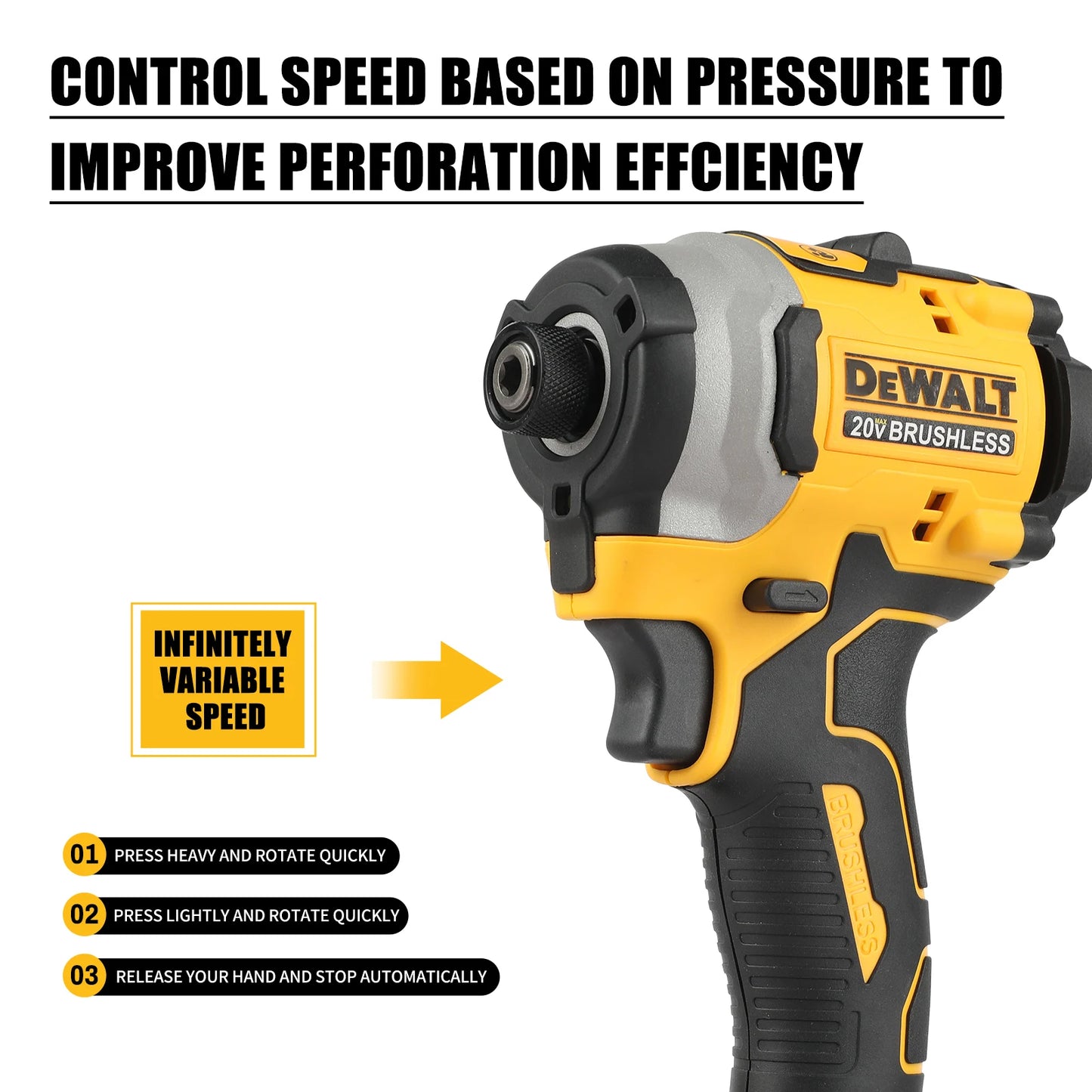 DeWalt DCF850 18V - 20V Brushless Compact Impact Driver - Bare Unit