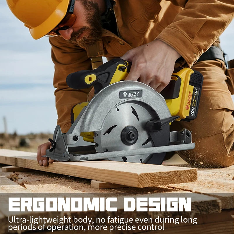 DeWalt compatible 6.5 Inch Mini Electric Circular Saw Right-Hand Saw Wood Cutter Portable Woodworking Chainsaw for Dewalt 20v Battery Pin
