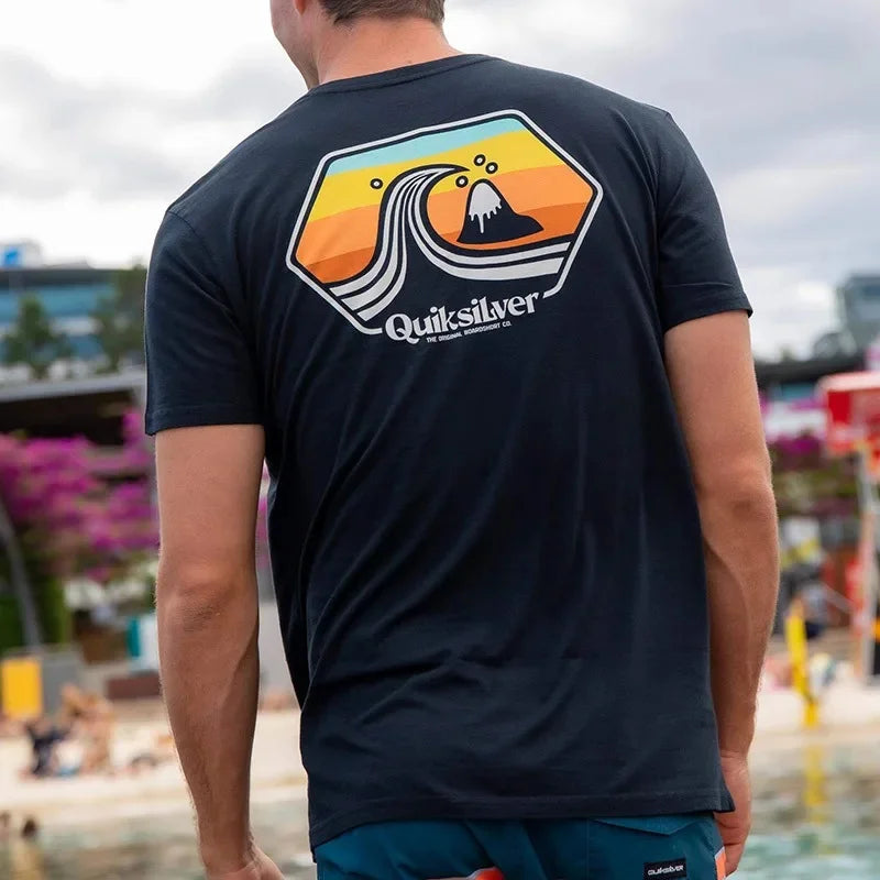 Quicksilver and Billabong JV Tee La Nouvelle Mode De Rue De La Saison T-shirt De Sport À Manches Courtes En Coton Imprimé Décontracté Croisé Camouflage Hip Hop