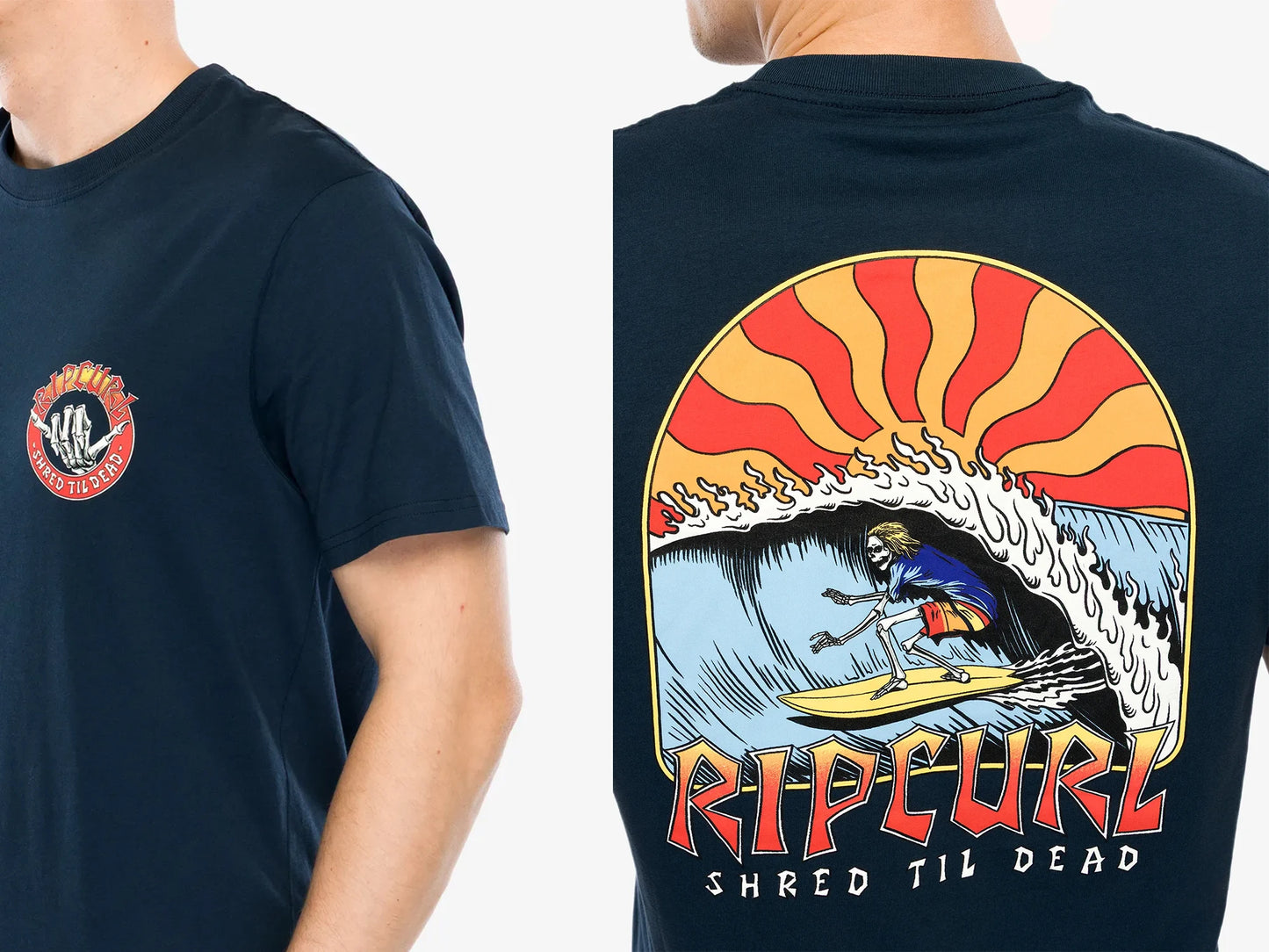 Ripcurl JV New Men's Outdoor Summer RIPCURL Letter Printing T-Shirt Short Sleeve Outdoor Sports Surfing Short Sleeve Sports Fitness Comfort