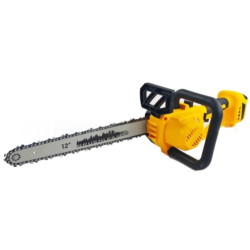 Makita Dewalt Milwaukee Compatible 18V battery 12-Inch Brushless Chainsaw Cordless Electric Chain Saw for Tree Trimming (No battery)