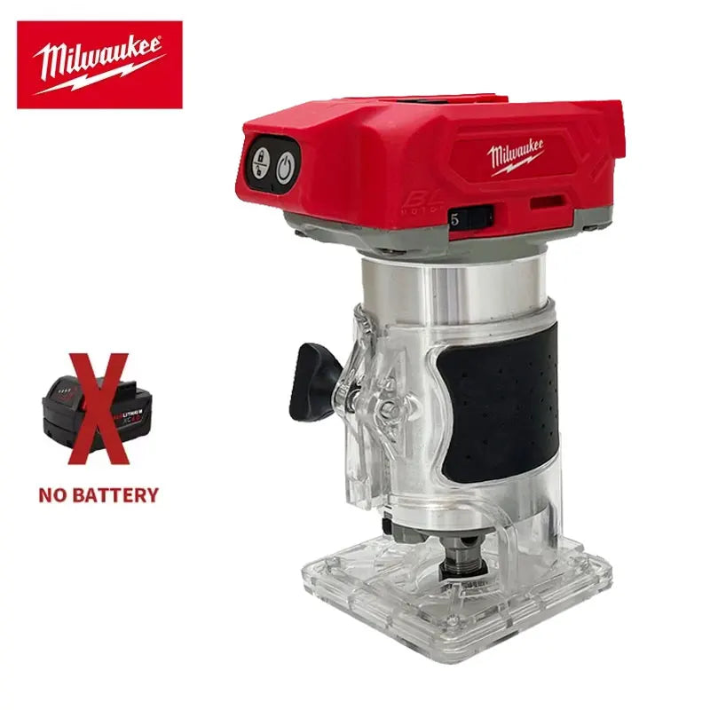 Milwaukee 18V Brushless Electric Trimmer 800W 30000RPM Cordless Compact Router 5-Speeds Woodworking Trimming Machine For 18V Battery