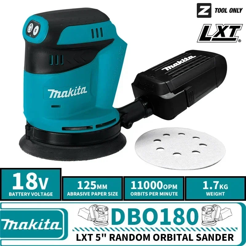 Makita DBO180Z 18V JV Brushless Cordless Rechargeable Disc Random Orbital Sander Woodworking Sanding Putty Polishing Bare Tool