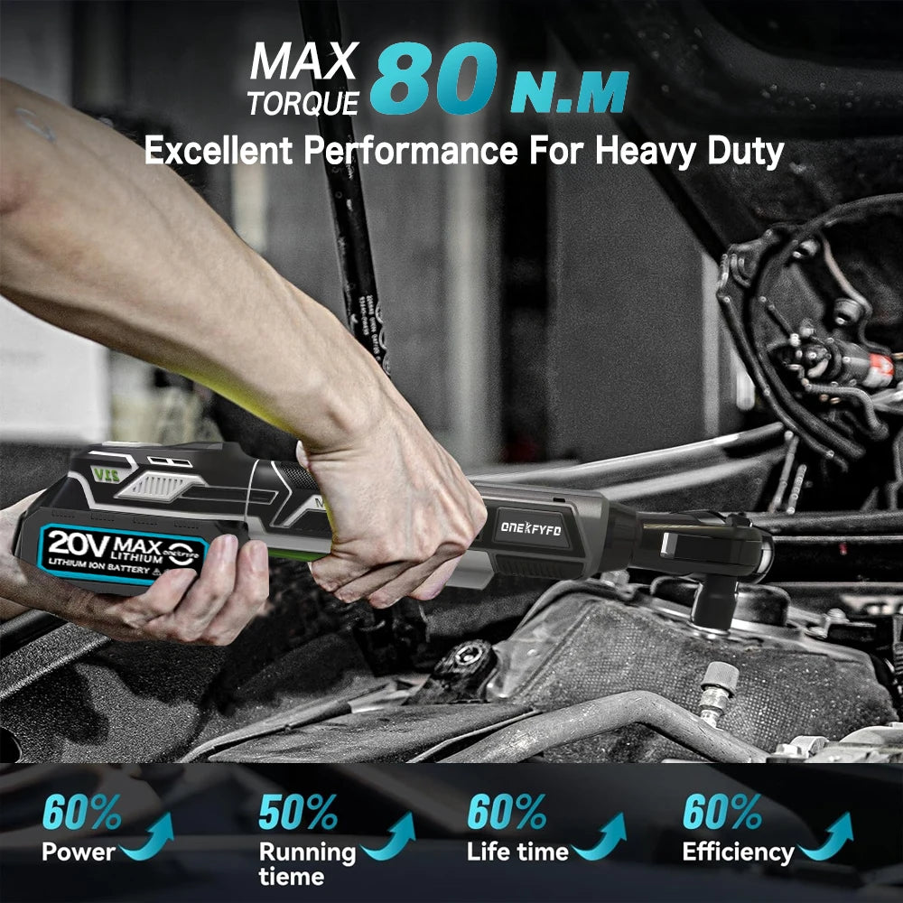 Makita Compatible 18V JV ONEKFYFD 3/8Inch Electric Ratchet Wrench Cordless Variable Speed Wrench Impact Driver Power Tool For 18V Lithium-Ion Battery