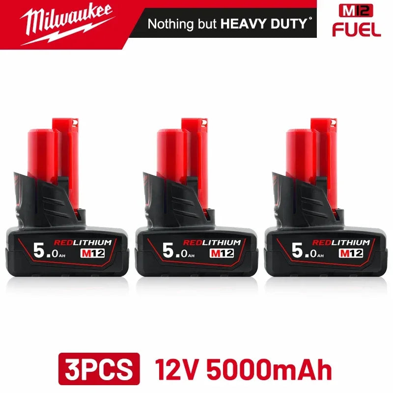 MILWAUKEE Original 12V 5.0AH rechargeable battery, M12 XC - 1pk, 2pk and 3pk