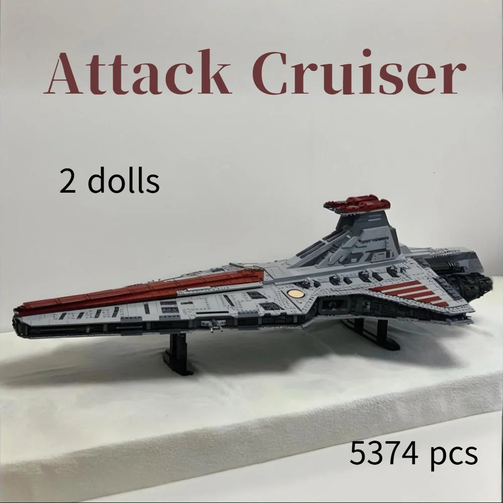 Star Wars JV 5374pcs MINISO Hot Toy Stars Battle Biggest Venator Class Republic Attack Cruiser 75367 Building Blocks Christmas Birthday Gifts