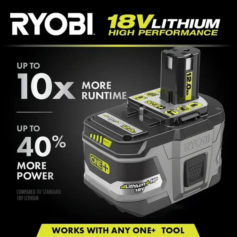 RYOBI 18V ONE+12.0Ah lithium-ion high-performance battery- 2pk.