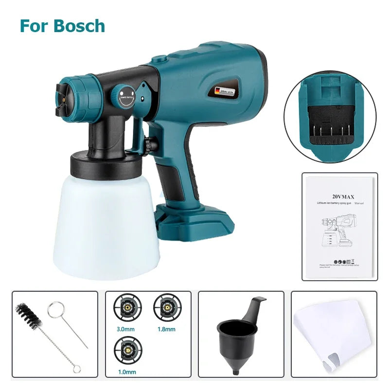 Paint/Water Spray Gun 18v tool only compatable with Makita/Bosch/Dewalt/Milwaukee/Ryobi 18V 20V Lithium Batteries