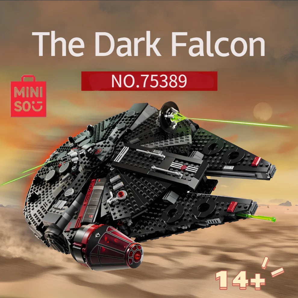 Millennium Falcon JV 1579pcs MINISO UCS Star Battle Rebuilding Milky Way Dark Falcon Millennium Falcon Spaceship 75389 Building Block Christmas Gifts