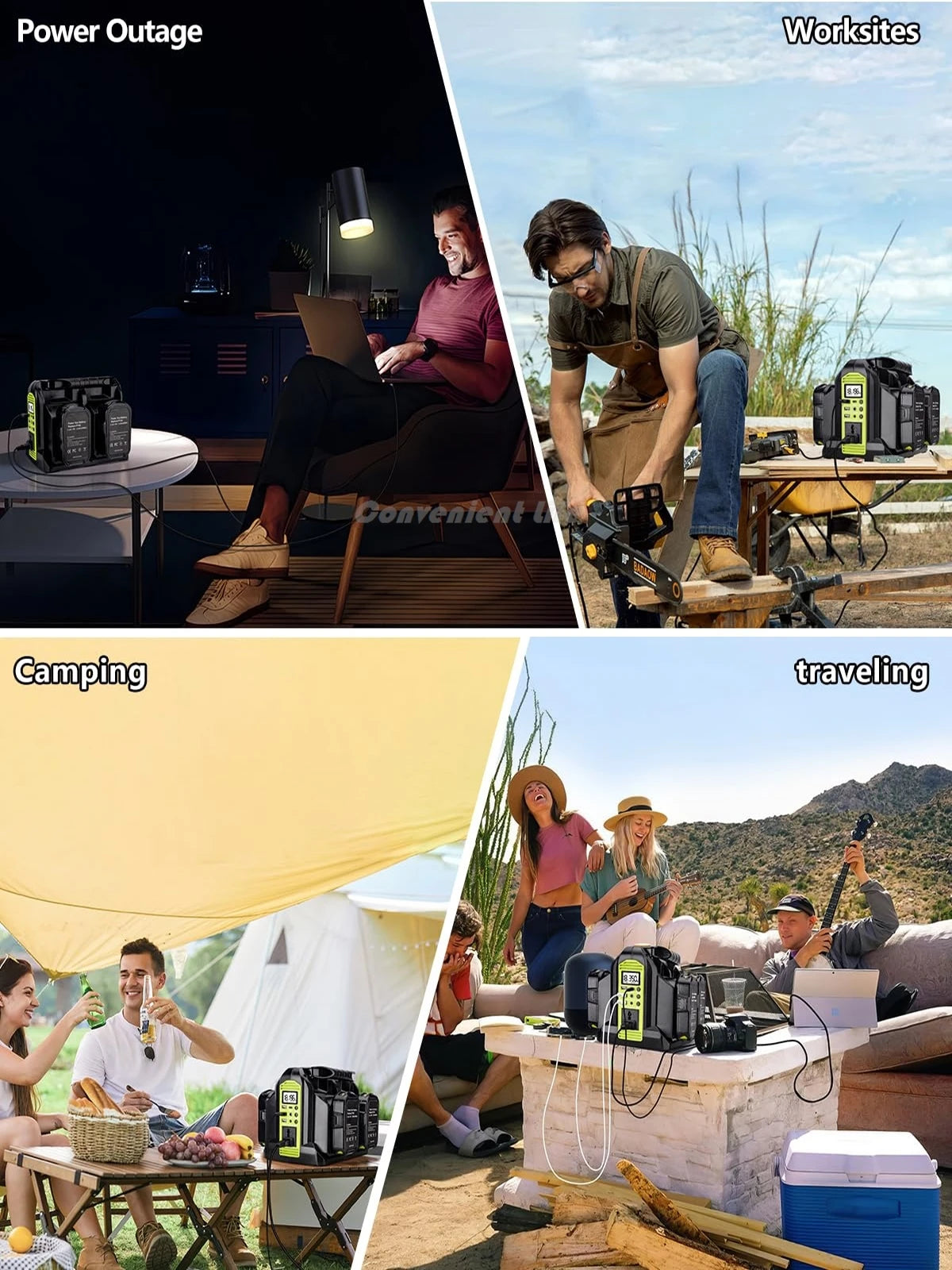 Ryobi Compatible 18V JV 350W Power Inverter for Ryobi 18V Battery 2/4-Ports DC 18V to AC 110-240V Pure Sine Wave Battery Inverter with USB-A/C LED Light