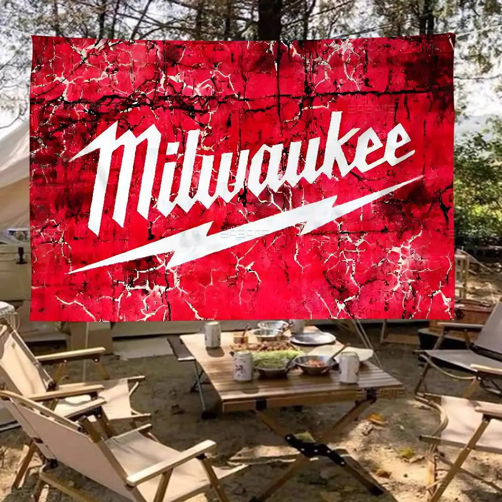 Milwaukee LOGO Anime Chart Flag For Living Room Home Dorm Decor Art Home Decor Banner