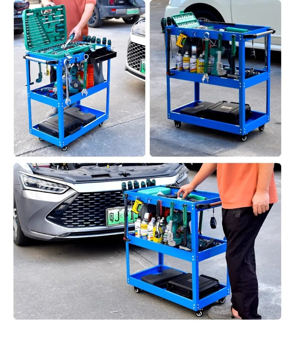 Trolley BaoLian Mechanical Workshop ToolsCart Tool Trolley With Brake Wheels Toolbox Cabinet Organizer Holder Garage Workbench Racks