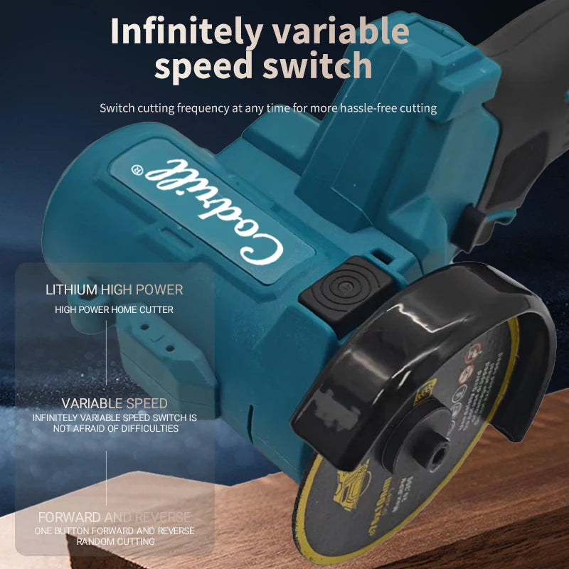 Makita Compatible 18V Brushless Cordless Electric Angle Grinder Mini Cutting Machine Polishing Machine Rechargeable Power Tool