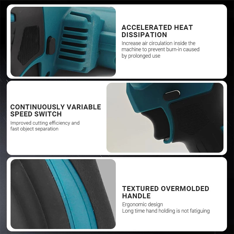 Makita Compatible 18V Brushless Cordless Electric Angle Grinder Mini Cutting Machine Polishing Machine Rechargeable Power Tool
