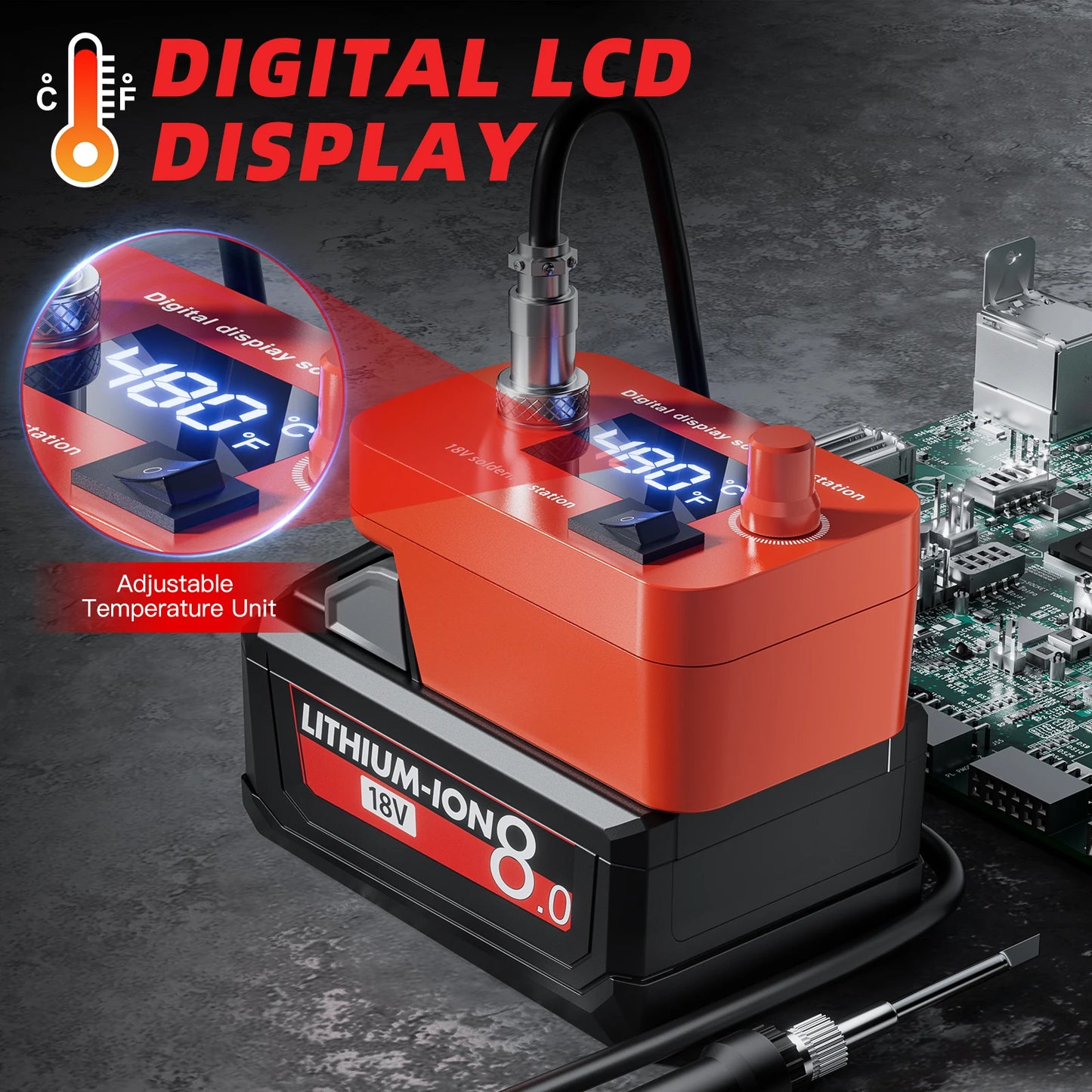 Makita DeWalt Milwaukee Bosch compatible Cordless Soldering lron Temperature Adjustable Electric Welder Kit For DEWALT For Makita For Milwaukee For Bosch 18V Battery