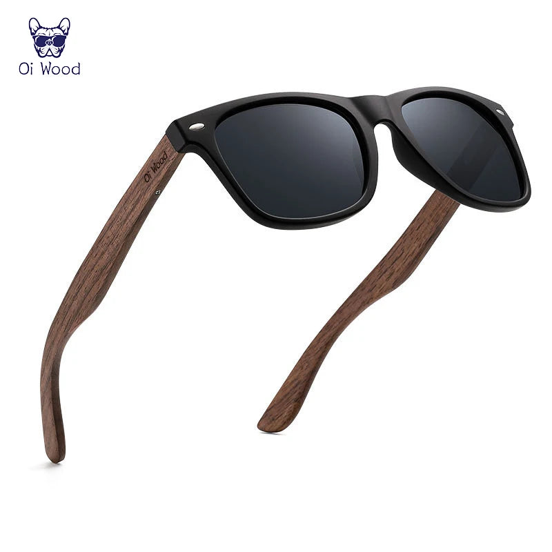 Oi Wood JV Brand Natural Wooden Sunglasses Men Polarized Fashion Sun Glasses Original Wood Oculos De Sol Masculino New TR90 Frames