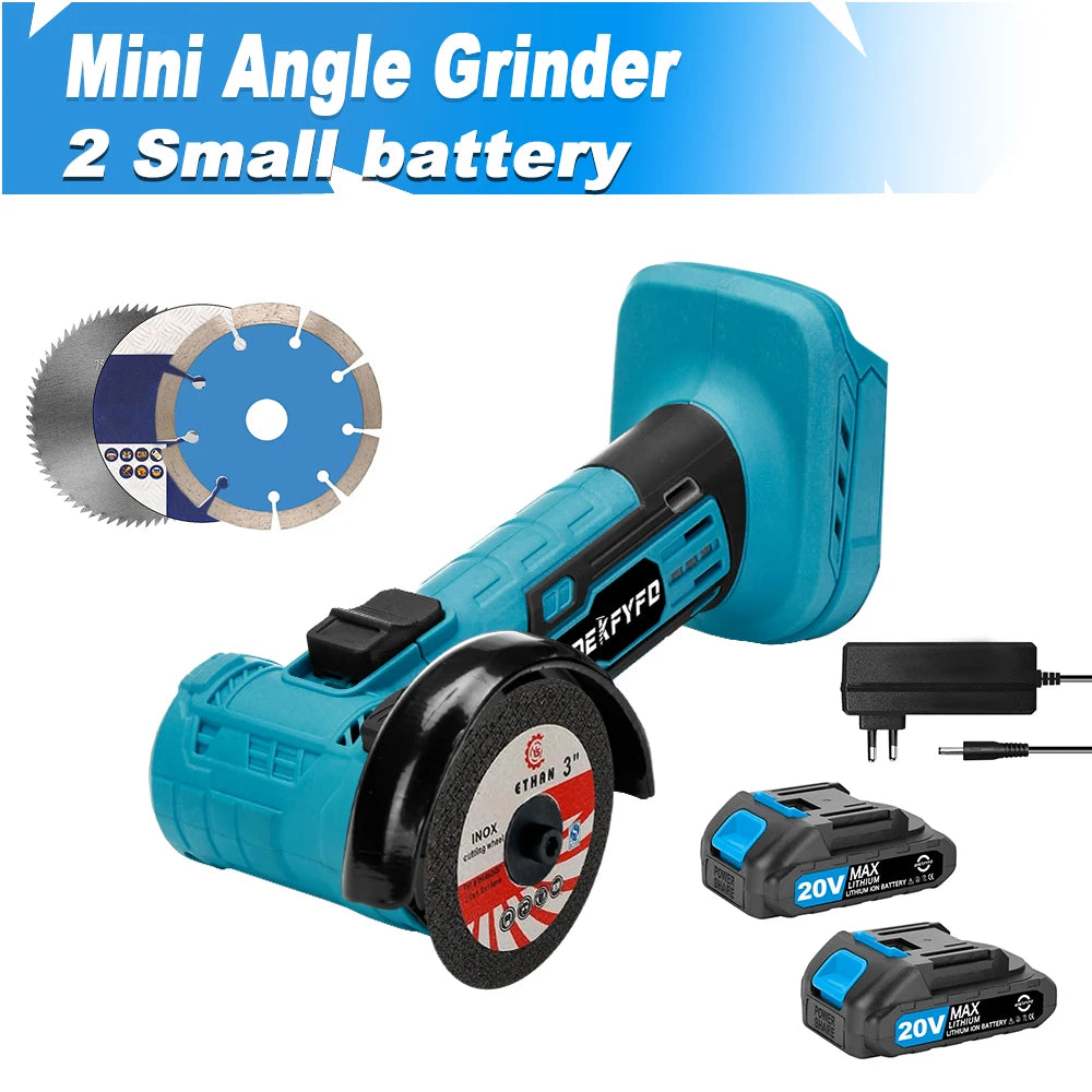 Makita Compatible 18V JV Brushless Mini 3inch Angle Grinder 76mm Polishing Cutting Machine Rotatable Cordless Woodworking Grinder For Makita 18V Battery