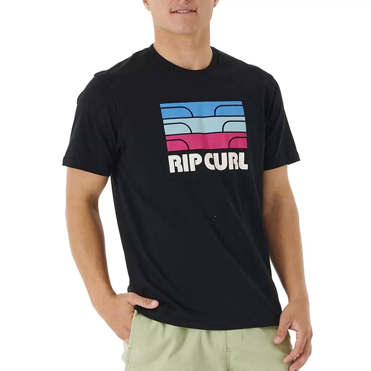 Ripcurl JV New Men's Outdoor Summer RIPCURL Letter Printing T-Shirt Short Sleeve Outdoor Sports Surfing Short Sleeve Sports Fitness Comfort