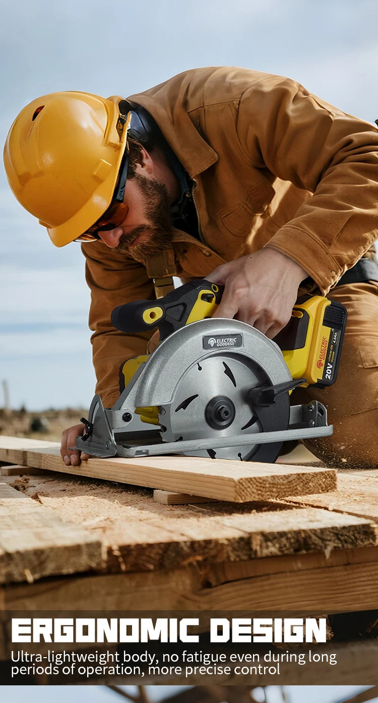 DeWalt compatible 6.5 Inch Mini Electric Circular Saw Right-Hand Saw Wood Cutter Portable Woodworking Chainsaw for Dewalt 20v Battery Pin
