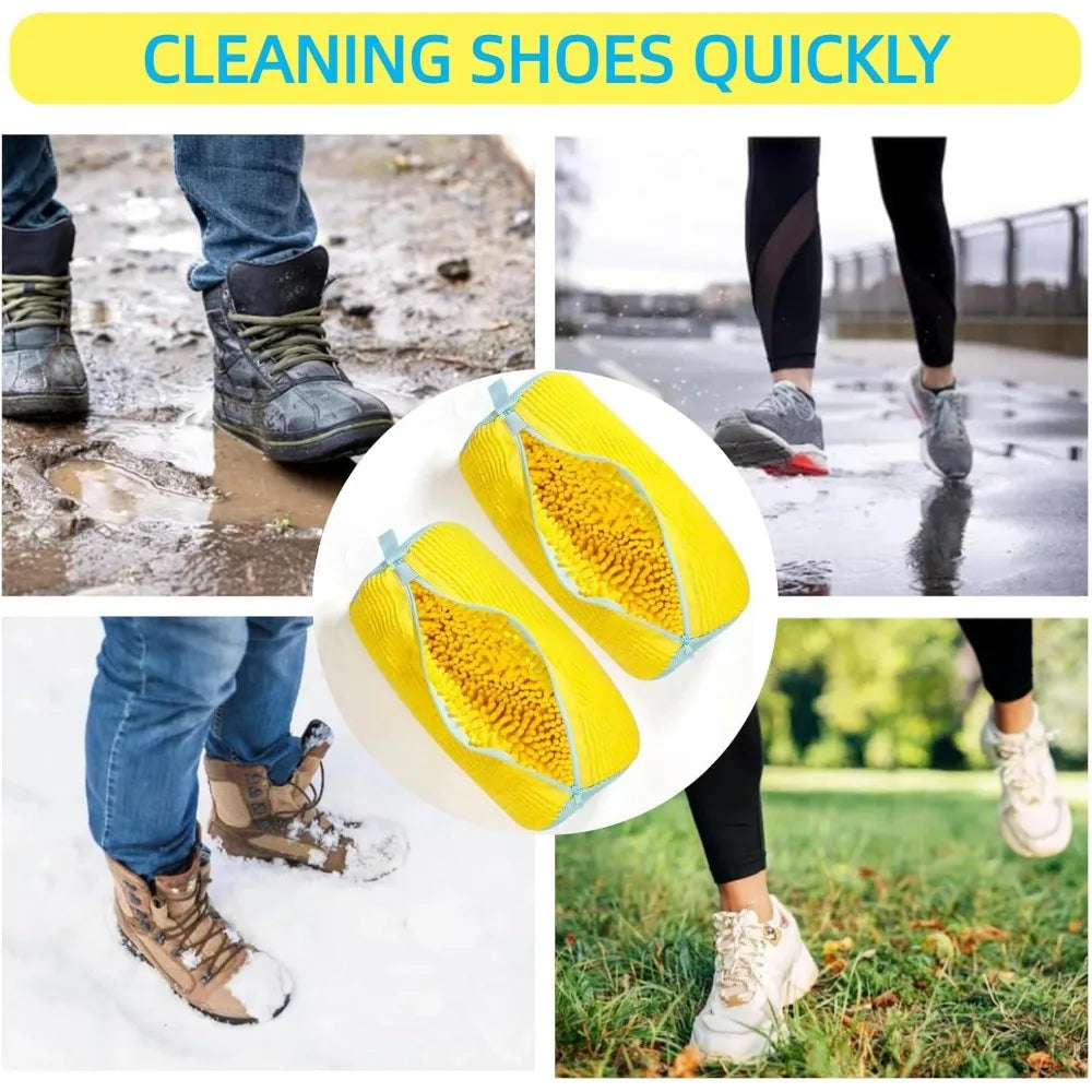 Washing Machine Bag for All Shoe Types-Yellow with Blue Zipper, Ideal for Sneakers and Casual Shoes,Laundry Wash Bag