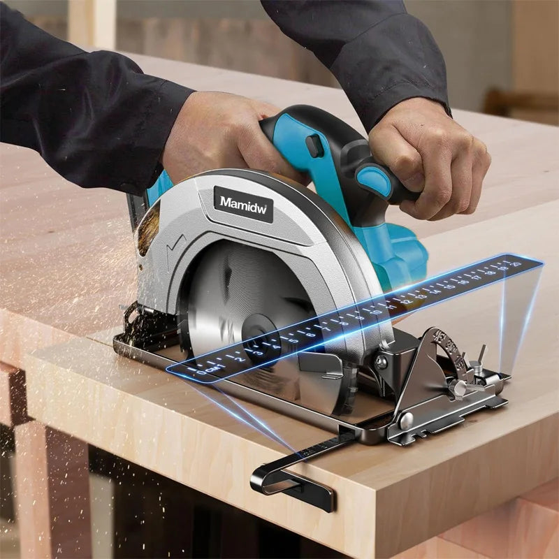 Makita Compatible 18V 7 Inch Brushless Circular Saw 5000RPM Cordless Handheld Adjustable Cutting Depth Woodwork Saw For Makita 18V Battery Pin
